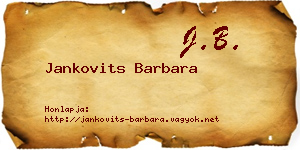 Jankovits Barbara névjegykártya